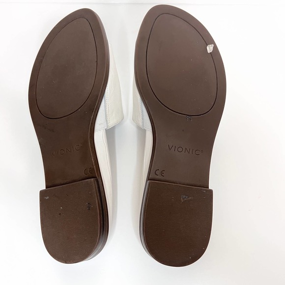 Vionic Citrine Demi Slide Sandal in White Leather Size 6 - Picture 9 of 10